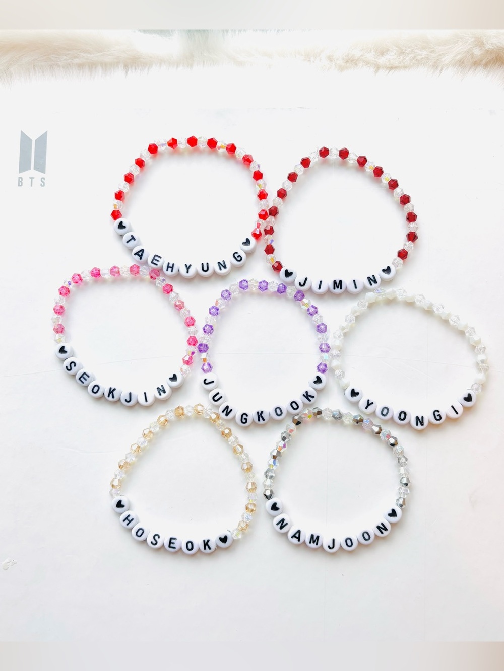 (7pcs) BTS ARIRANG Member Vinyl Color Inspired Bracelet Bundle